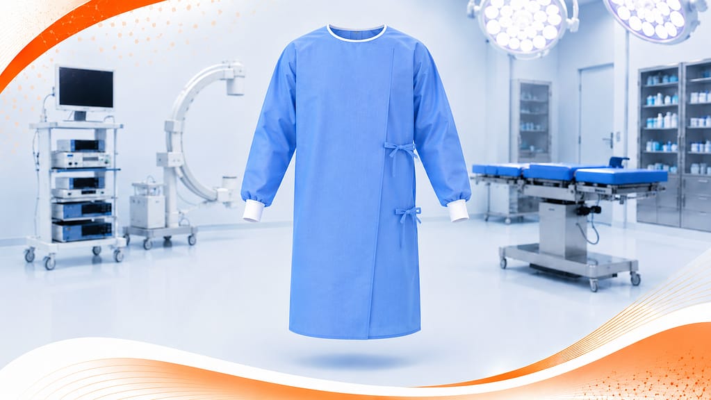 Level 3 unreinforced surgical gown for moderate to high exposure procedures providing sterile protection and clinical comfort in hospitals