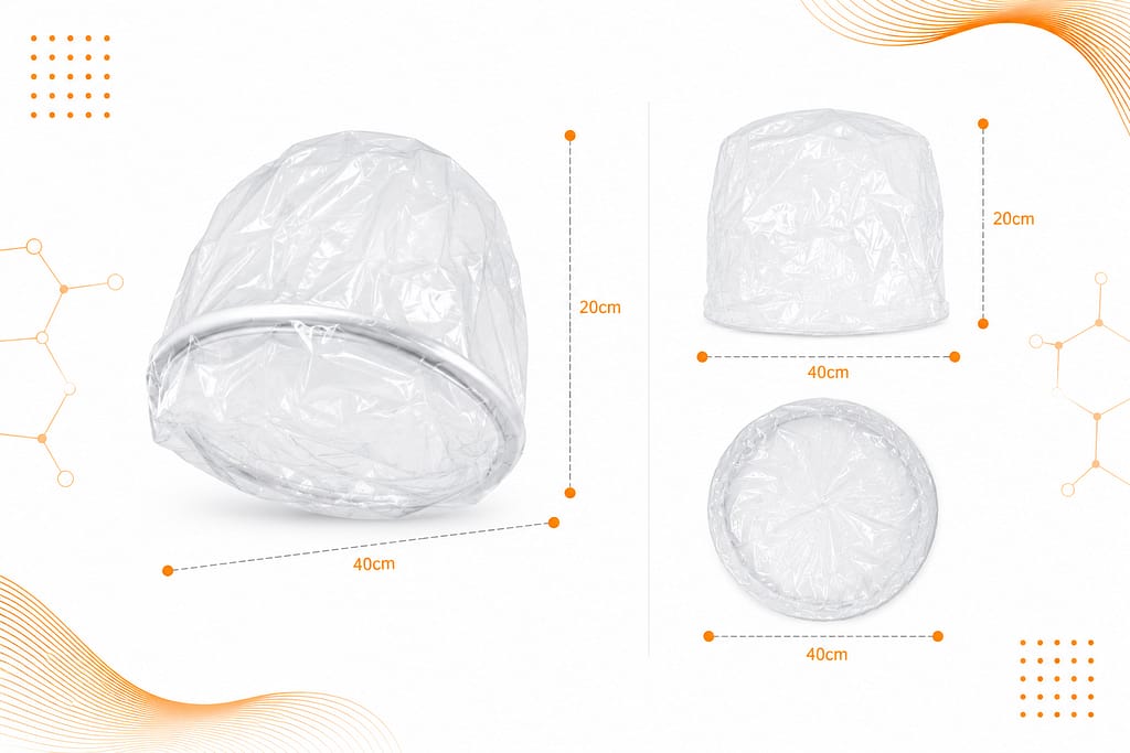Sterile poly dome equipment cover for protecting surgical cameras, monitors, and operating room devices