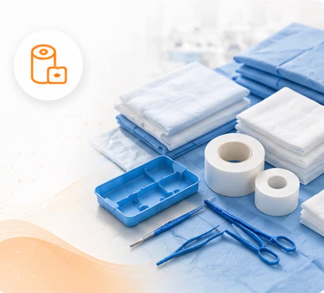 Sterile surgical procedure kit with instruments and consumables for operating room use