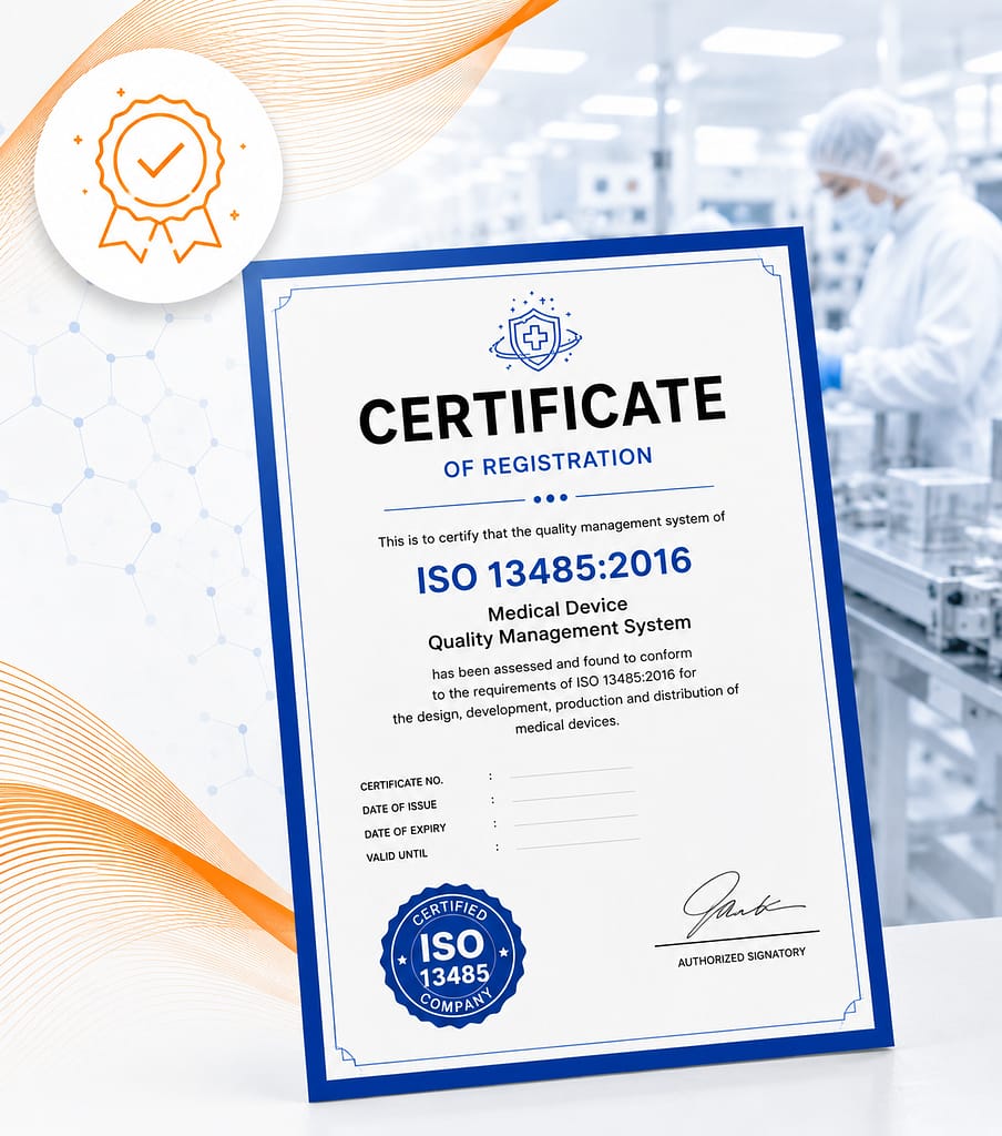 ISO 13485 medical device quality management certification for sterile surgical manufacturing